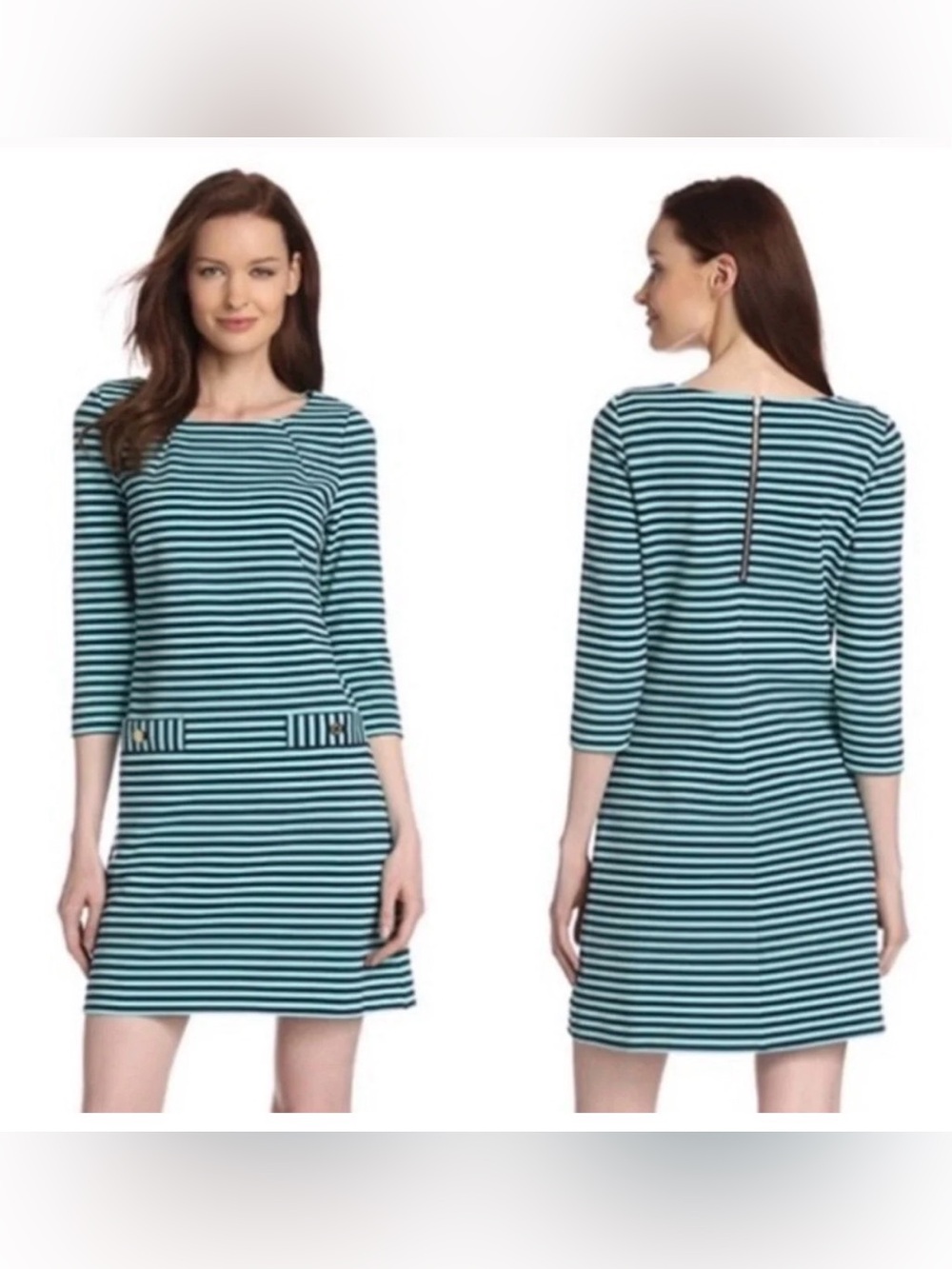 LILLY PULITZER ‘Charlene’ Shift Dress Gold Buttons